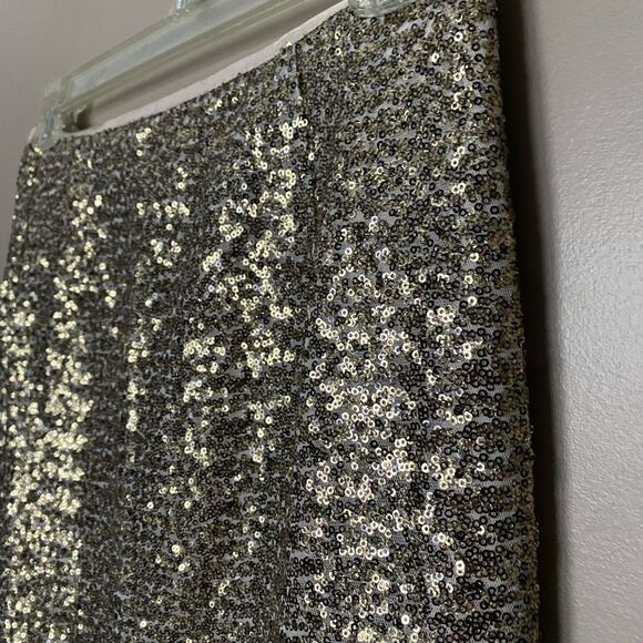 CHICO’S gold sequin pencil skirt NWT shimmer party holiday sz 1 Medium - Picture 12 of 16